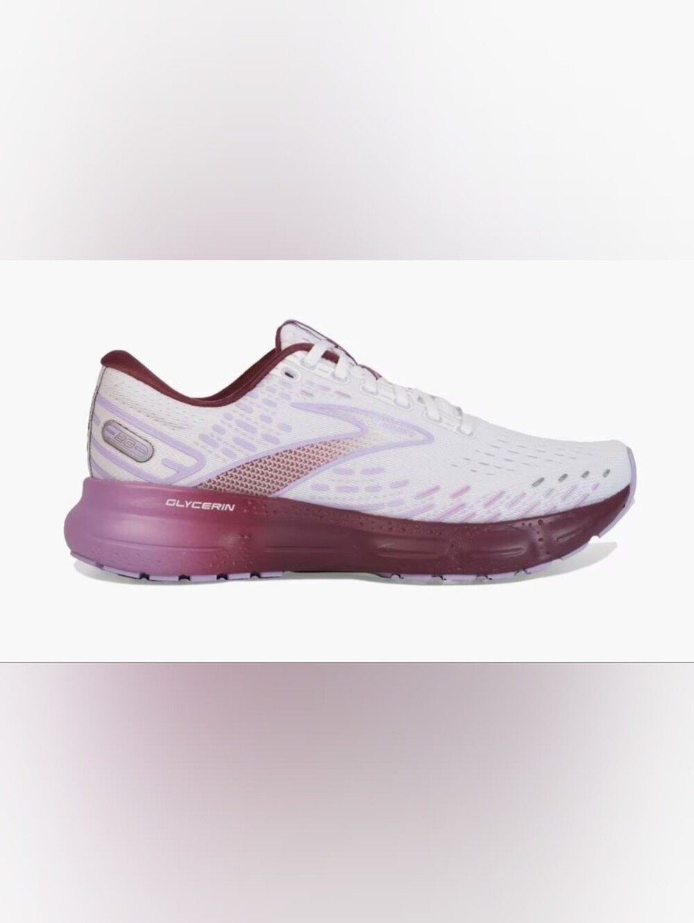 Brooks Glycerin 20 Women's White/Orchid/Lavender Size 9.5B